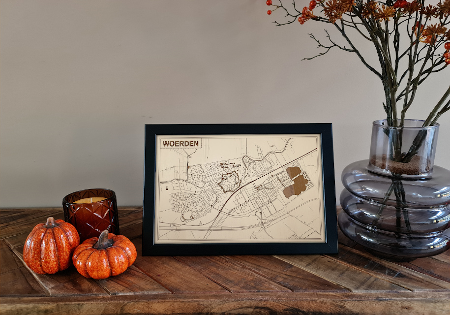 Kaart van Woerden foto 1 knop
